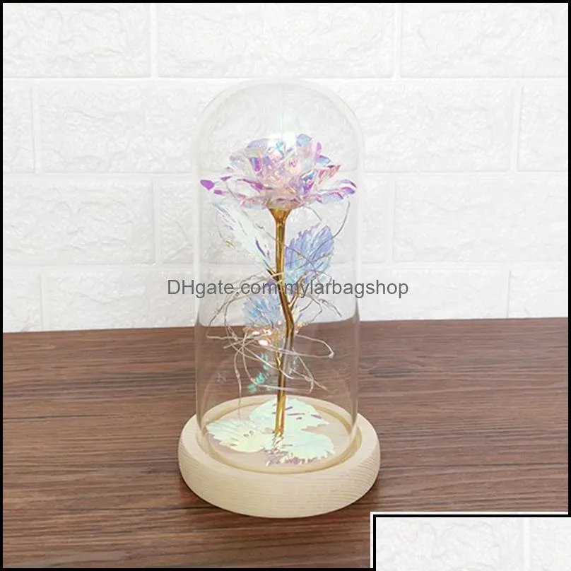 Arts And Crafts Arts And Crafts Gifts Home Garden Mom Galaxy Rose Colorf Artificial Flower Led Light String Flowers In G Dhgih Drop D Dhmr6