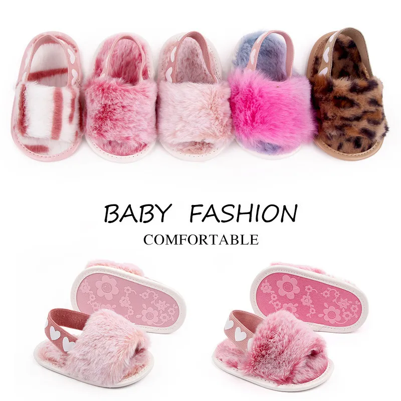 Primeiros Walkers Fashion Faux Fur Baby Shoes para Spring Winter Inverno