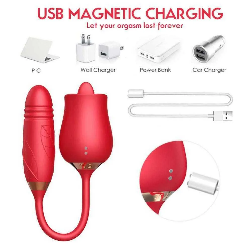 Vibrators 2022 New Rose Girl Anniversary Birthday Gift Massage Usb Charging Vibrating Egg Masturbation Sex Toy_voghion.com