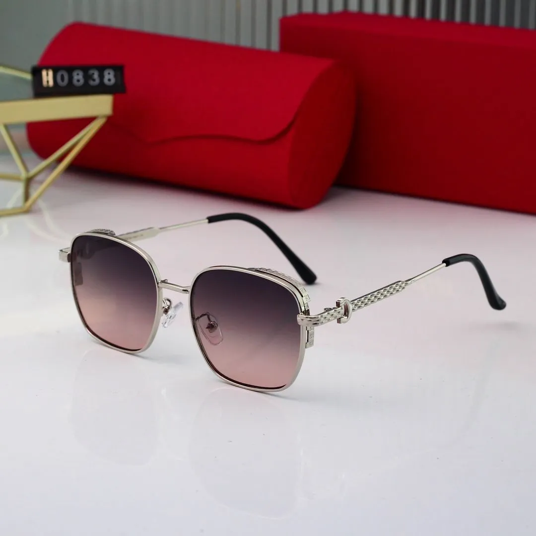 Classique petites lunettes de soleil carrées métal or cadre nouvelles lunettes de soleil en corne de buffle mode sport lunettes de soleil pour hommes femmes lunettes lunettes avec étui