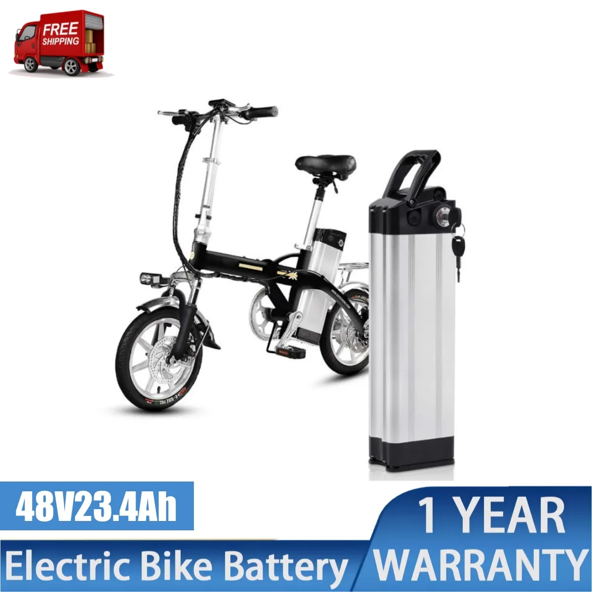Elcykelbatteri 48V 23.4ah Ebike Batteries stadscykelstolpe 48volt 20ah e-cykel akku pack kraftfull 1000w UK EU Stock