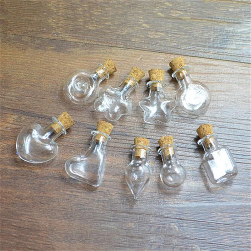 Garrafas de armazenamento Multi -Shape Glass Jars Cork Stopper Ornamentos