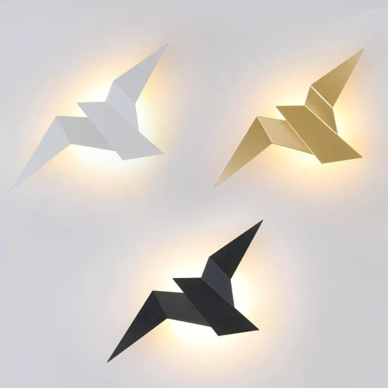 Wall Lamps Modern Gold Bird Lamp Bedroom Bedside Sconce Light Fixtures Living Room Noridc Led Lights For Home Bathroom Decor