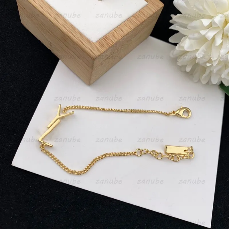 2022 Designer Pulseiras Cadeia Amor Pulseira Jóias Letras de Luxo Pingente Y Para Mulheres Moda Brinco de Ouro Charme Presente de Casamento 925 Prata Quente