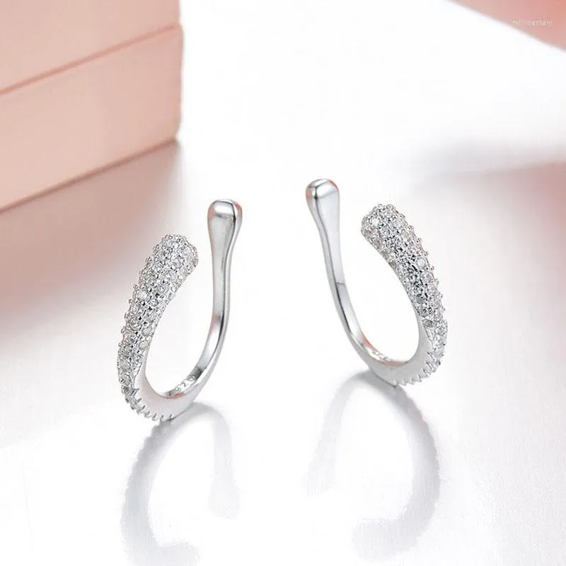 Backs Earrings SOELLE Fashion Cool 925 Sterling Silver Ear Bone Clip Micro Cubic Zirconia Stones Women Jewelry