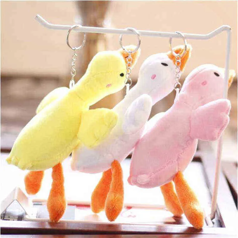 15 cm schattige grote witte gans hanger knuffel pluche knuffelige dierenzak popsleutelhanger voor meisjes cadeau bruiloft feest decor j220729