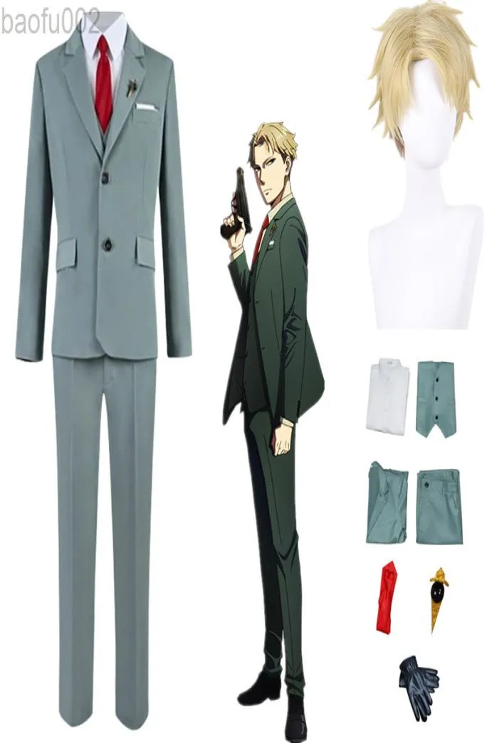 Anime Spy X Family Cosplay Come Twilight Green Cost Shirt Tie Tenue Complète Tenue LOID FAUIRE