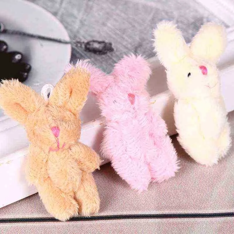 6 cm Mini mignon joint rempli poupée cadeau pour maison de poupée décoration anniversaire gâteau décors en peluche lapin porte-clés faveurs de fête J220729