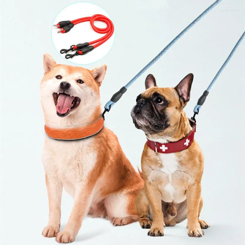 Collari per cani guinzaglio doppio guinzaglio per due cani che camminano catene staccabili per camminatore per animali domestici accessori per le forniture