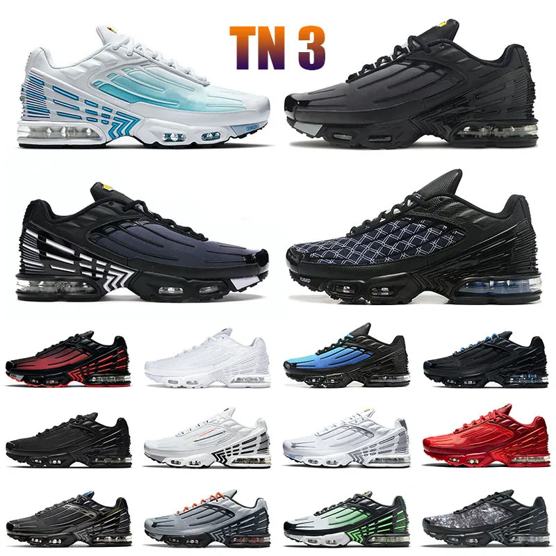 nike air max airmax tn plus 3 Zapatos turned III plus 2 zapatillas para correr de alta calidad para hombre, mujer, láser azul tigre, todas las zapatillas deportivas blancas negras