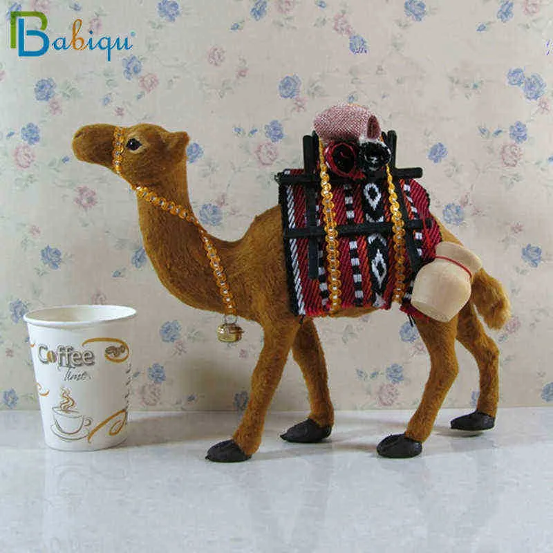Babiqu 1 Stück Simulation Tierspielzeug Plüsch Kamel Pop Home Dekoration Requisiten Ornamente Geschenke Sammlerstück Jungen Mädchen Geschenke J220729