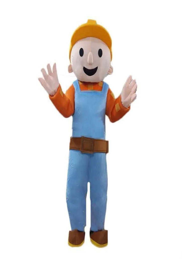 2019 Bob Builder Maskot Kostümü Yetişkin Boyutu 0123459455637