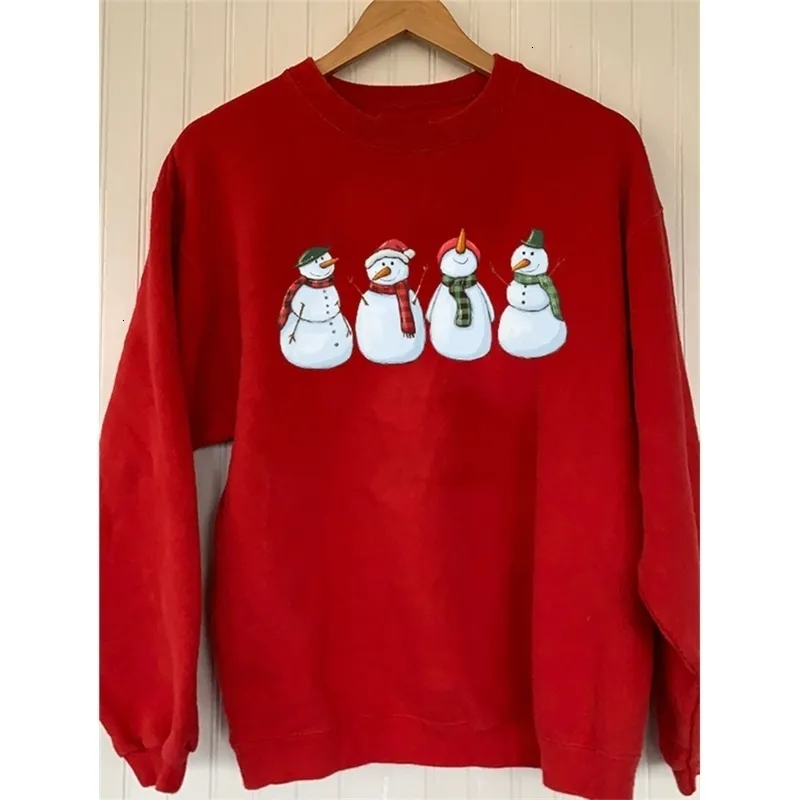Kadın Hoodies Sweatshirts Özel Noel Kardan Adam Sıradan Baskı Mürettebatı Yuvarlak Boyun Sweatshirt Kişiselleştirilmiş Deseni veya Metni Özelleştirebilir 221124