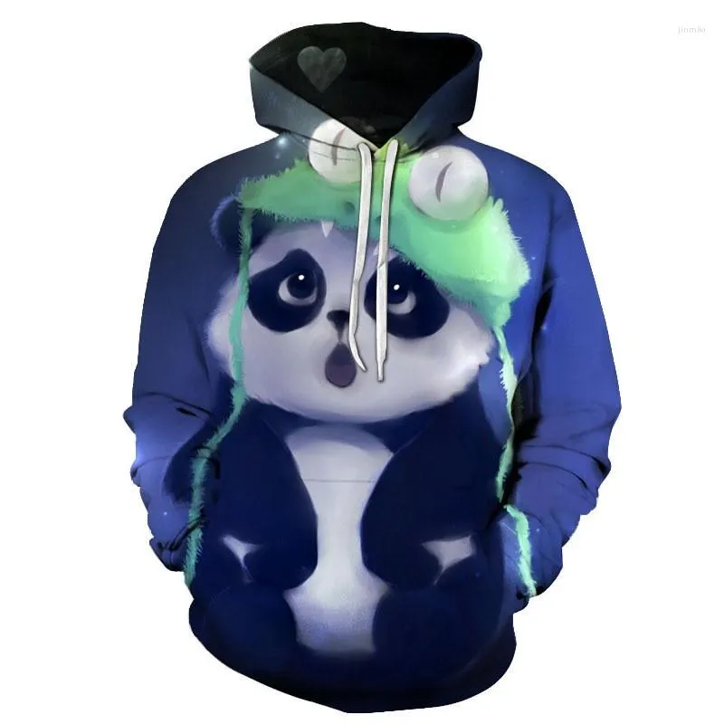 Men's Hoodies 2022 3D Printing Creative Casual Fashion Hand-painted Fun Animal Panda Surrounding Hooded Sweatshirt For Teenagers