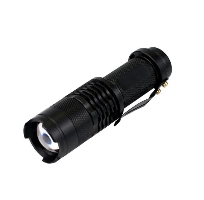 Q5 led ficklampa ficklampor bärbar mini vattentät aluminiumlegering blixtljus justerbar zoombar fokus batteri ficklampa lampa