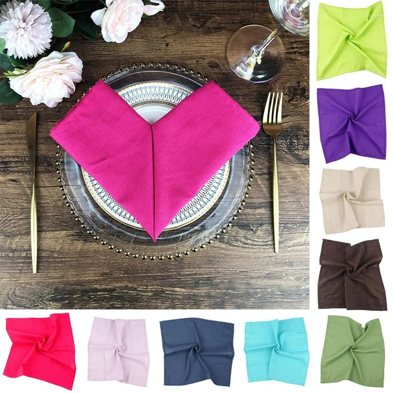 Table Napkin Cotton Linen Cloth Home Wedding Party Kitchen Cup Dishes Napkins Western Dinner Decoration 40x40cm