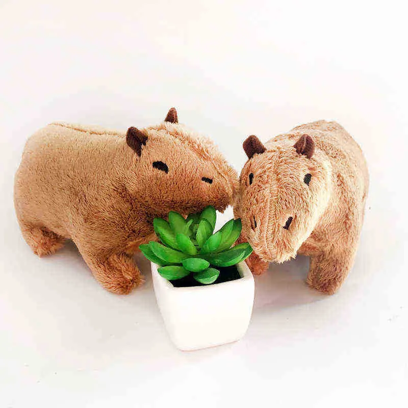 20см грызуны Capybara Cuddle Cartoon Highlochoerus Hydrochaeris Plush Doll Soft Toy Рождественская игрушка для рождественской подарочной игрушки для Ldren J220729