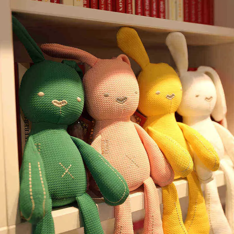 507090cm Creative Funny Plush Bunny Toys Super Soft Animals Long Rabbit Dolls Filled Foldears Rabbit Baby Sussen Doll J220729