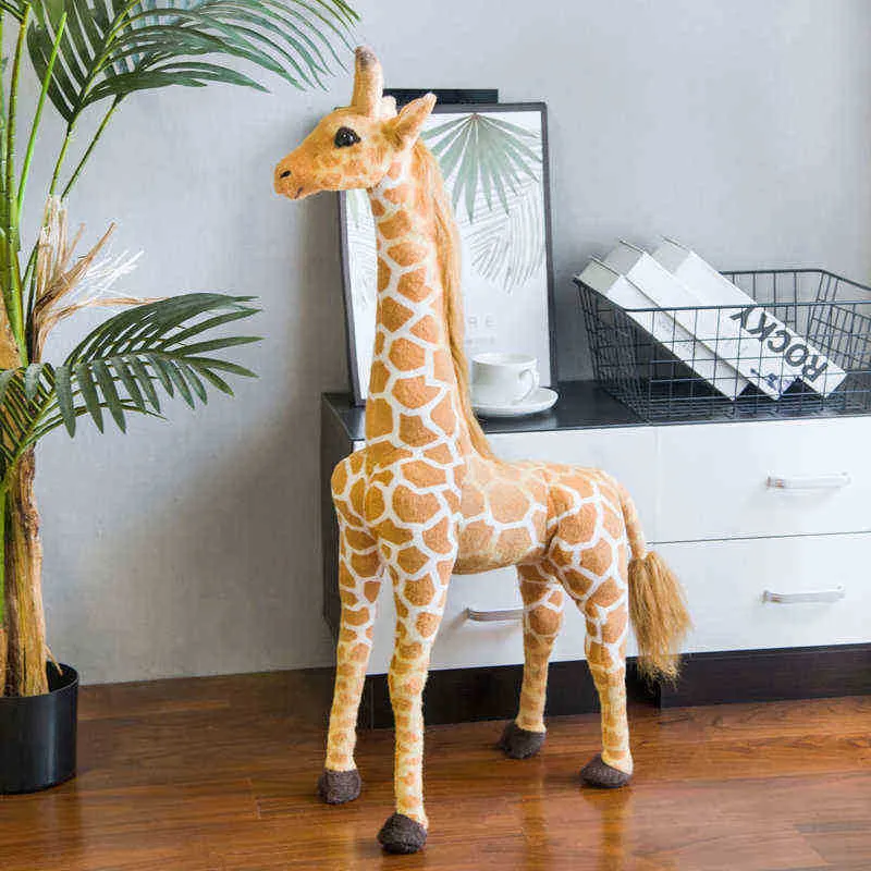 35100Cm Simulation Kawaii Girafe Poupées En Peluche Doux Enfants ldren Bébé Cadeau D'anniversaire Chambre Décor J220729