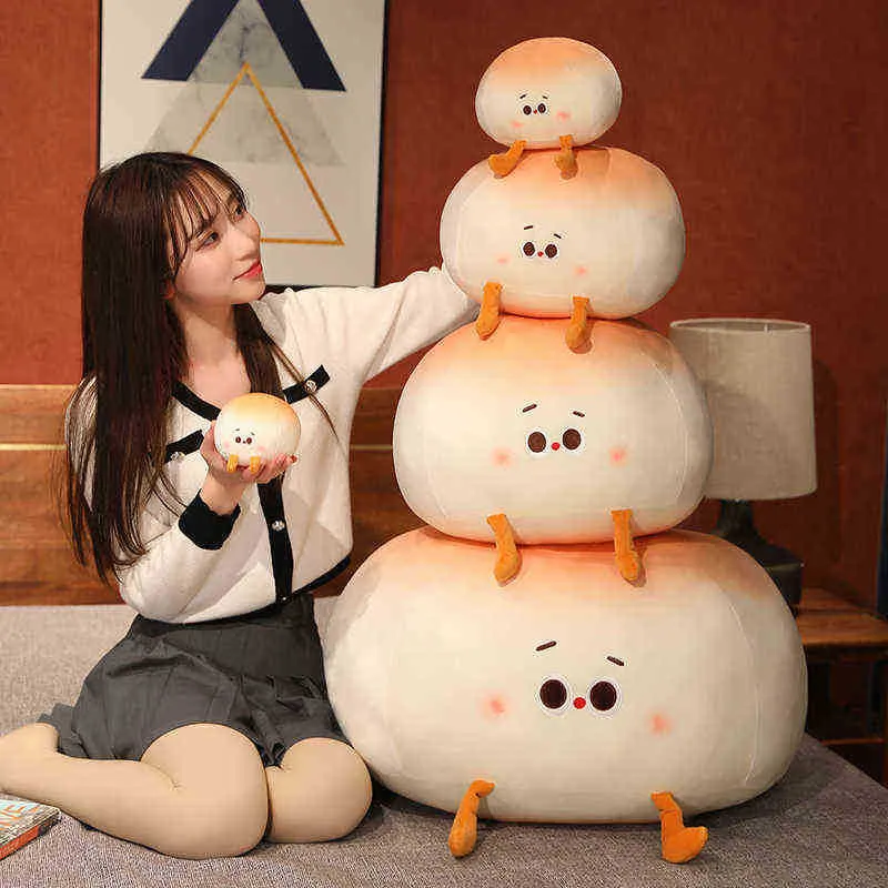 3D Plush Pillow Gift Soft Filled Backrost Toy Födelsedag Funny Kawaii Snack Brödform för ldren Heminredning Girls J220729