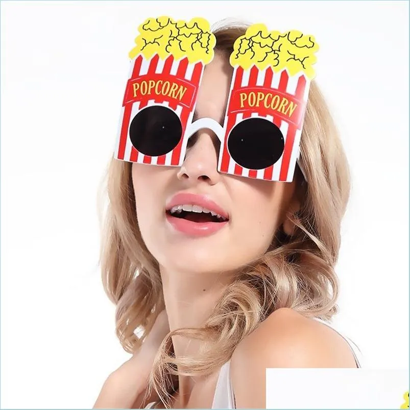 Andere Event Party Supplies Kreative Neue Popcorn Sonnenbrille Halloween Weihnachtsfeier Dekorationen Lustige Gläser Neuheit Geschenk 8 5SF Dhkde