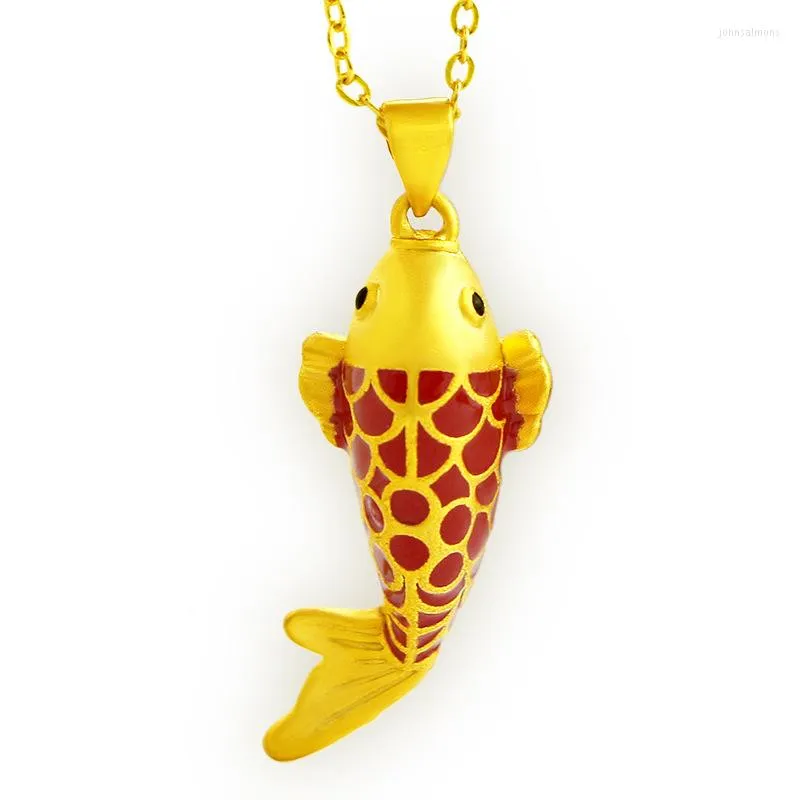 Pendentif colliers couleur or carpe collier mode belle chaîne de clavicule de poisson rouge pour femmes filles cadeau d'anniversaire