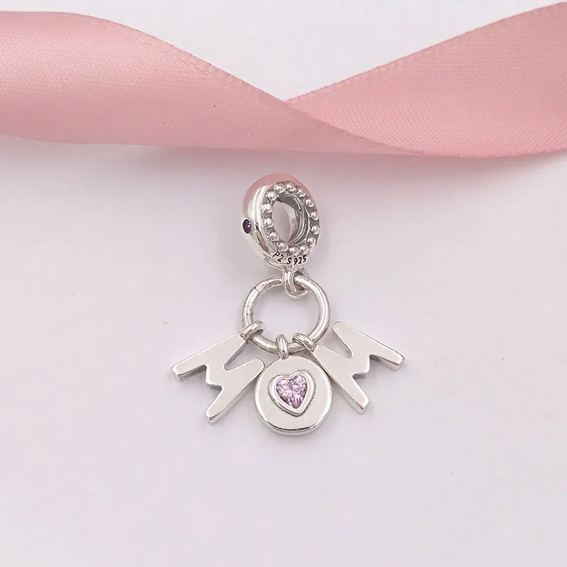 Charms in argento sterling 925 con perline ciondola la mamma perfetta, adatto per bracciali gioielli stile Pandora europeo, collana 797059NSP AnnaJewel