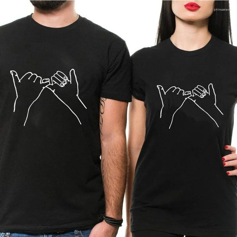 T-shirt da uomo Donna Uomo Tenersi per mano Camicia con stampa 2022 Regalo per coppia Manica corta Moda Estate Top Abiti abbinati Amanti T-shirt