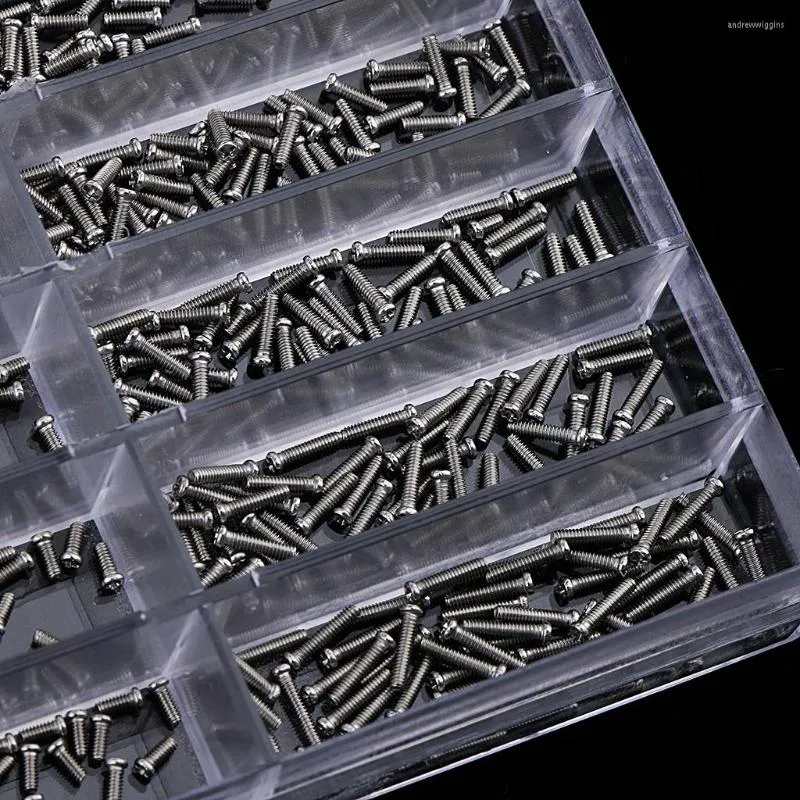 Kit di riparazione per orologi Prettyia Kit assortimento di viti autofilettanti in acciaio inossidabile 1,6 mm-6 mm 10 dimensioni