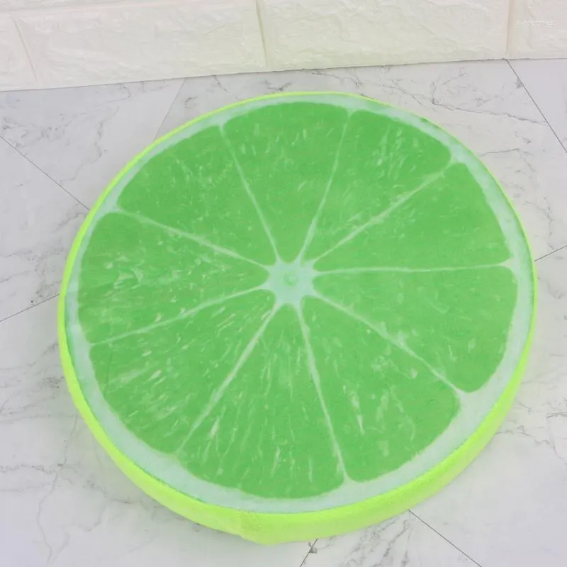 Oreiller 33 cm créatif 3D doux S maison décorative en peluche coussin de siège chaise de bureau dos vert Fruit en forme d'orange