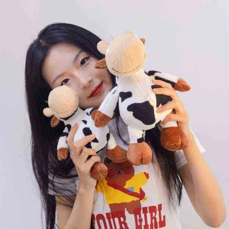1Pc 20Cm Cute Milk Cow Plush Toy Beautiful Stuffed Soft Animal Vee Plush Doll Kawaii Pillow For Baby finger Sussen Gifts J220729