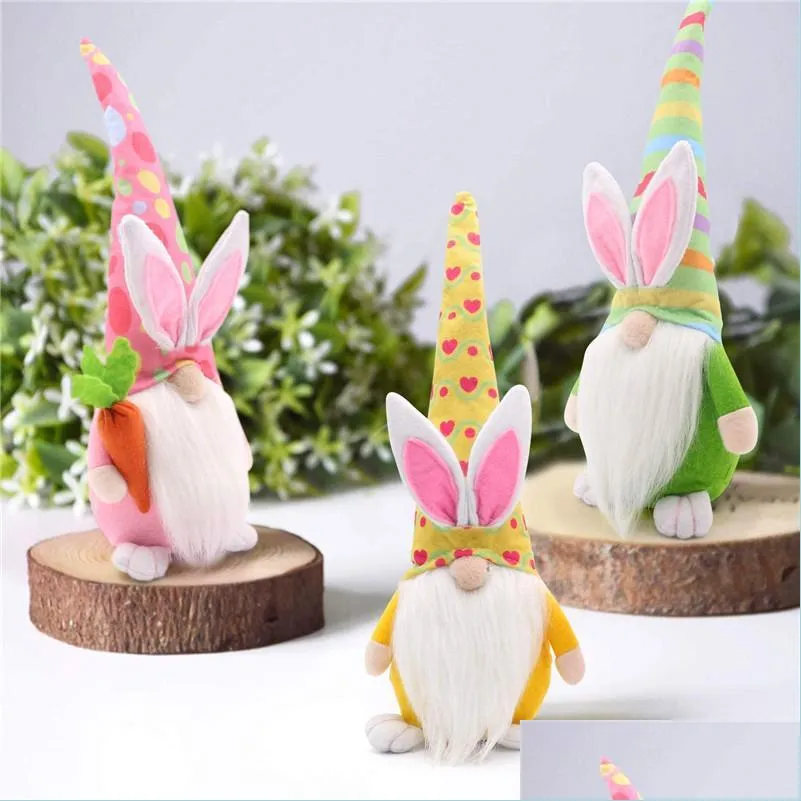 Party Favor Easter Bunny Gnome Decor Girl Room Nordic Swedish Faceless Doll Plush Dwarf Home Party Decorations Kids Toys 166 N2 Drop Dhxuv