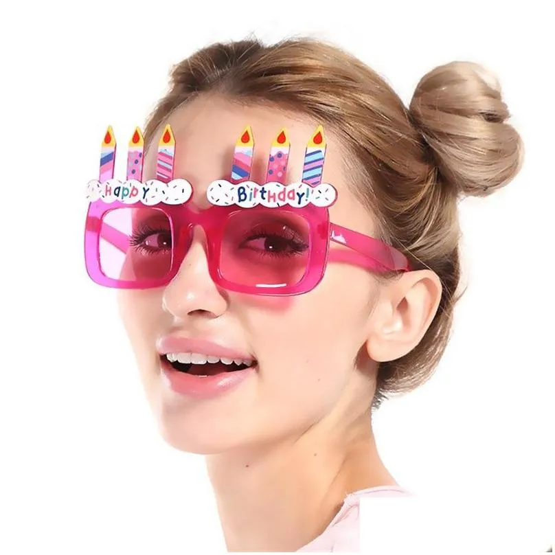 Andra evenemangsfest leveranser Happy Birthday Eyeglasses Party Decoration Supplies Creative Funny Glasses POGRAPHY Take Po Props 6sf C Dhikr