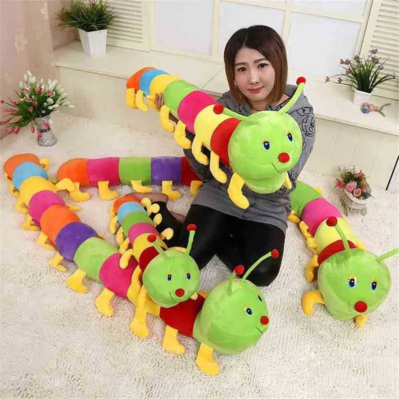 Gevulde dierencadeau Cartoon Soft Plush Toys Caterpillar Pillow Plush Cushion J220729