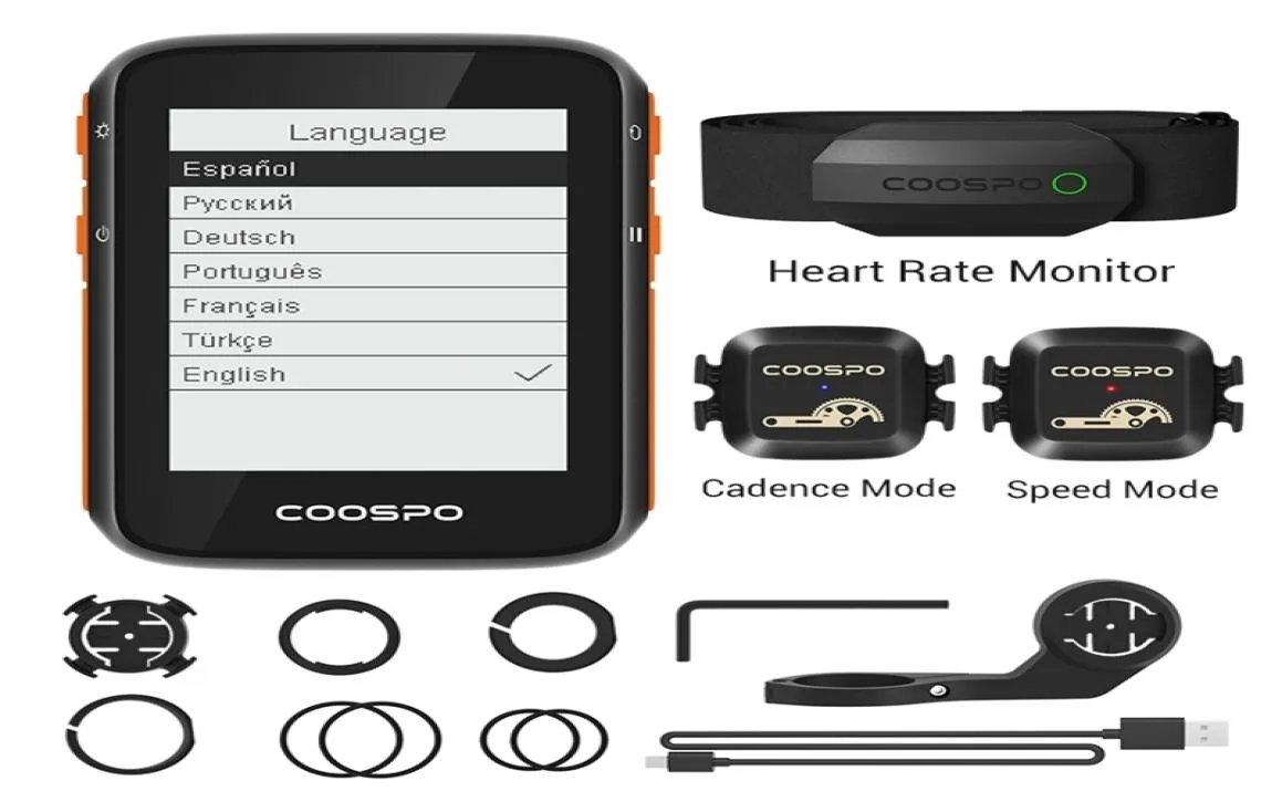 Coospo BC200 GPS -cykeldator 24 tum Antbluetooth50 Cykel hastighetsmätare Kursättare Multilanguage Cykling Support Holder 2111228105278