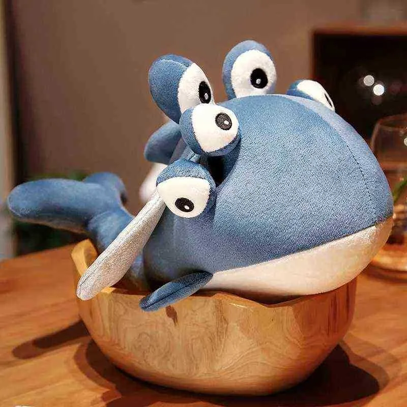 1 pc 3070cm Creative Alien Fish Plush Toy Kawaii Plushie Fish Whale met veel ogen kussen ldren Gevulde zacht speelgoed J220729