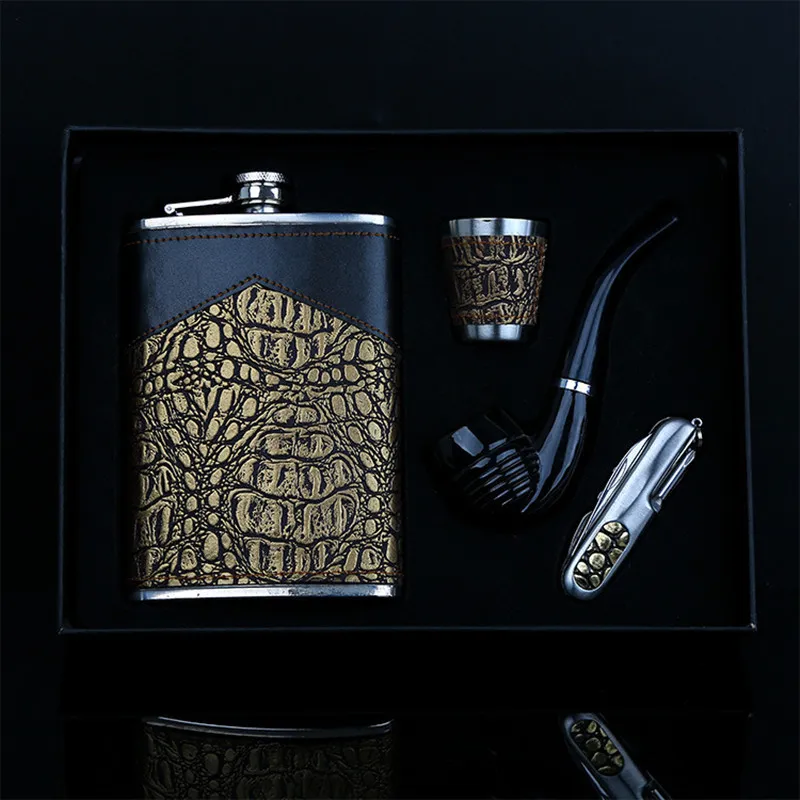 Höftkolvar 9oz högkvalitativt stål 304 Flask Set Whisky Wine Flagon Alkohol Drink Bottle Travel Drinkware For Gifts GHN 221124