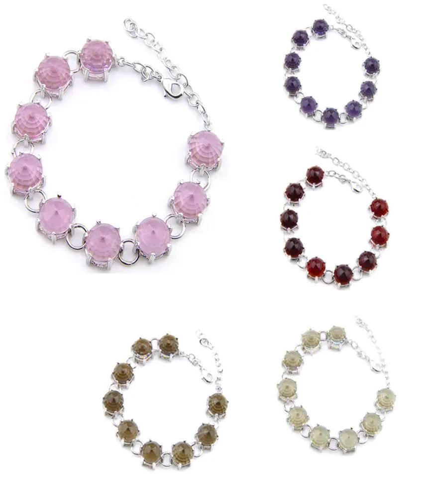 اختياري متعدد الألوان 3PCSLOT Lucky Trendy Round Topaz Crystal Gems for Women039S Bracelets Party Party Gift9089061