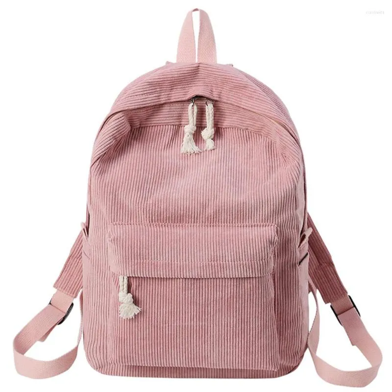 Mochilas da Escola de Design de Corduroy Backpack de Backpack para Mochilas para Garotas para meninas adolescentes Bolsa listrada Viagem de Macks Soulder Mochila