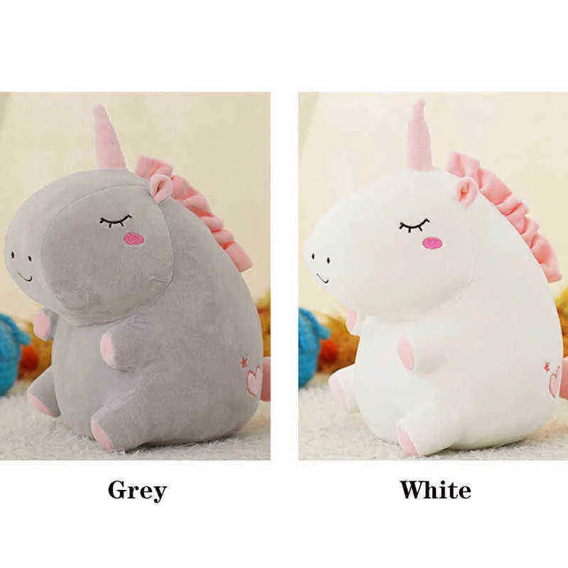 2550 Cm Unicorn Doll Cute Fat Animal Filled Unicorn Cuddle Soft Cushion Baby ldren Toys For Girl Birthday Gift Gifts J220729