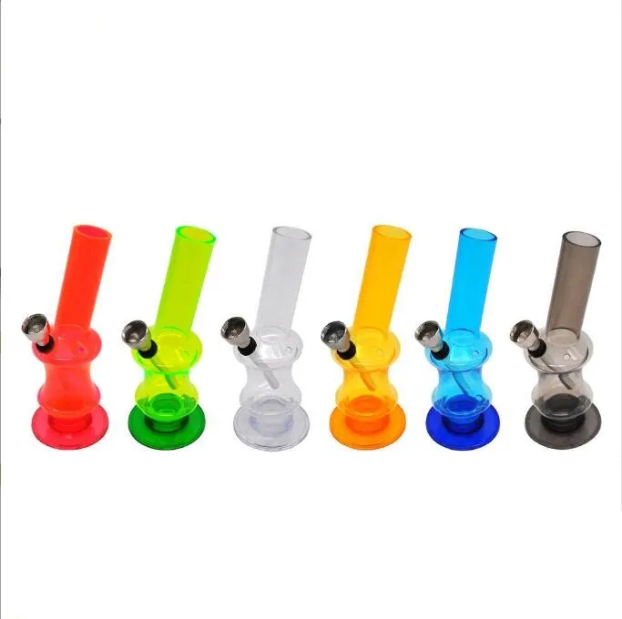 Cross-border pipes 5.9inches sales of transparent tape base acrylic BONG plastic water pipe mini size portable smoking set