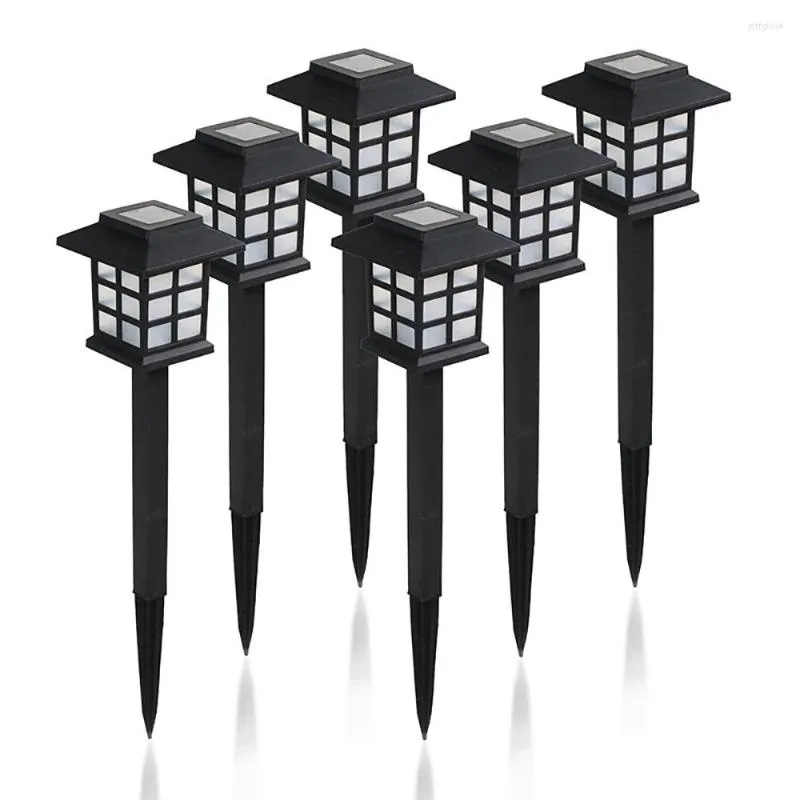 6st Solar Lawn Lamps Garden Light Retro Chalet Floor Lamp utomhus LED -uppladdningsbar Spotlights Yard Lighting Decor