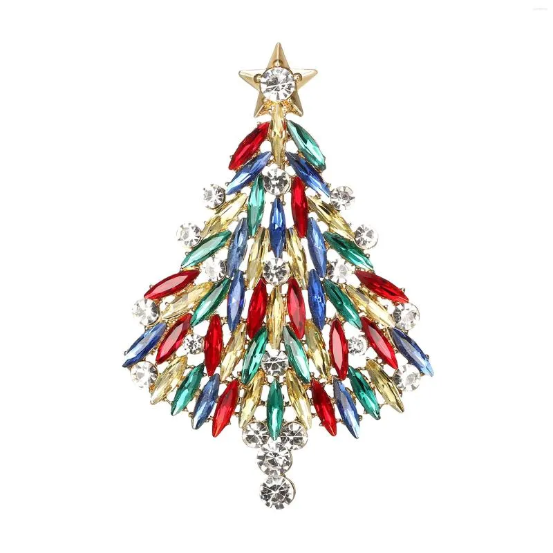 Spille Spilla da donna Albero di Natale in cristallo Accessori per abbigliamento colorati Spille per sciarpe Bellissimo regalo