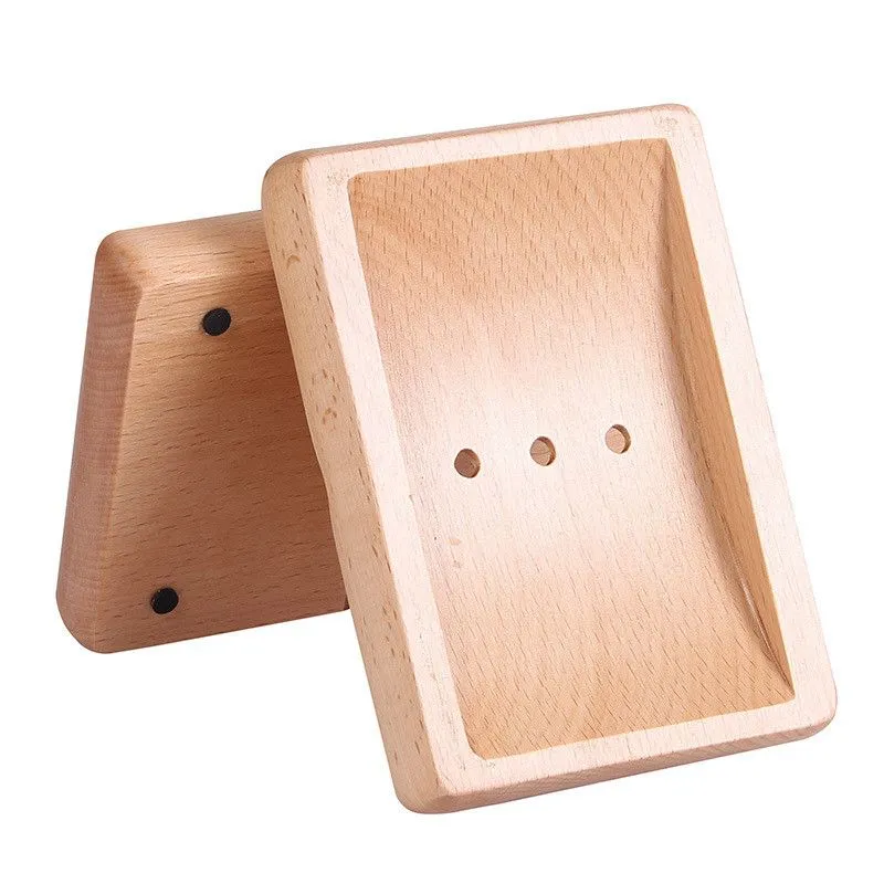 Party Favor Natura Wooden Bathroom Shower Soap Box Dish Storage Plate Drain Tray Holder Case for Bath Shower Plate