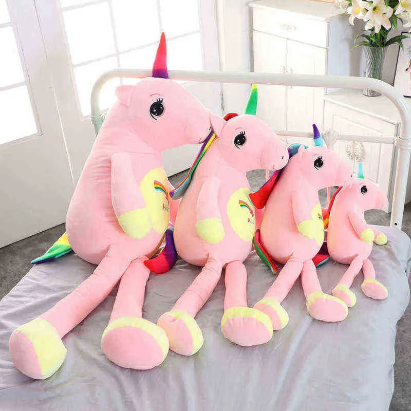Новое прибытие Big Mitue Unicorn Cuddles милая радужная лошадь мягкая кукла объятия обнимается для подарка Ldren для подруг J220729