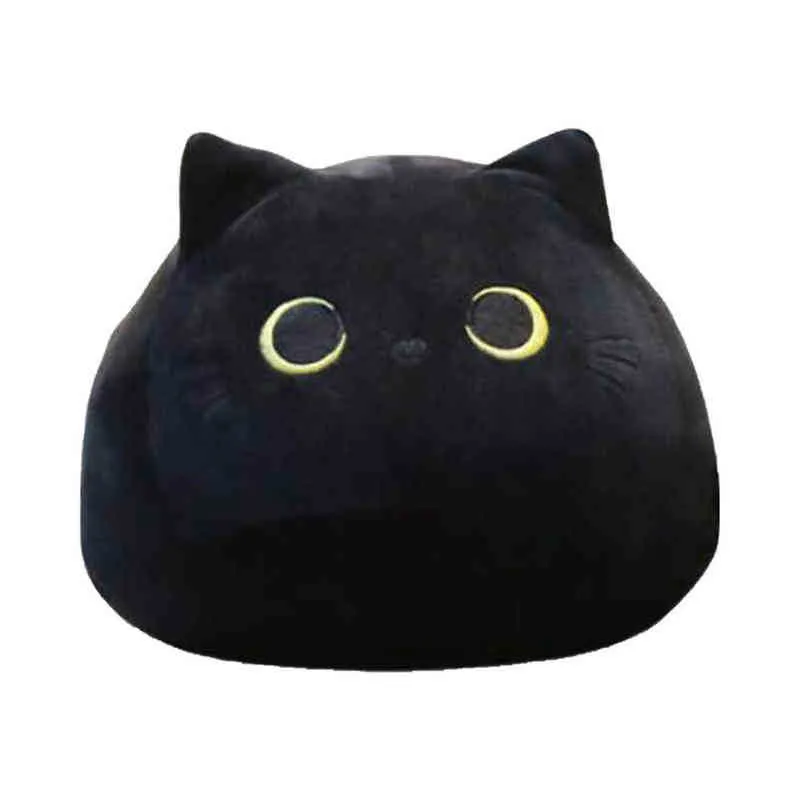 184055Cm Kawaii Chat Noir En Peluche Jouet En Peluche Doux Rond Animal Chat Oreiller Couette Coussin Poupée Créative Cadeau D'anniversaire Pour ldren J220729