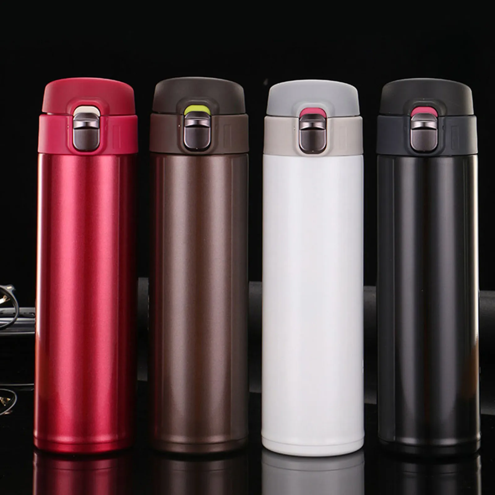 Bouteilles d'eau en acier inoxydable Pop Up isolé sous vide Portable pour le sport facile à ouvrir tasse thermos Pr vente 221124