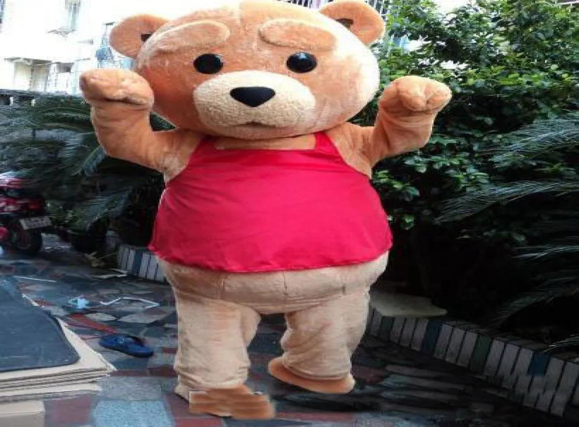 2019 Nowy kostium Tedy Fur Fur Fur Teddy Bear Mascot Costume
