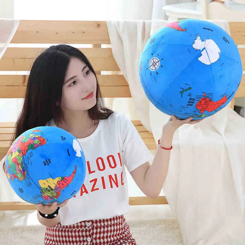 1Pc 24Cm Creative Kawaii Globe Cuddle Stuffed Soft Cute Home Decor Present ldren Kids Best Birthday gift J220729