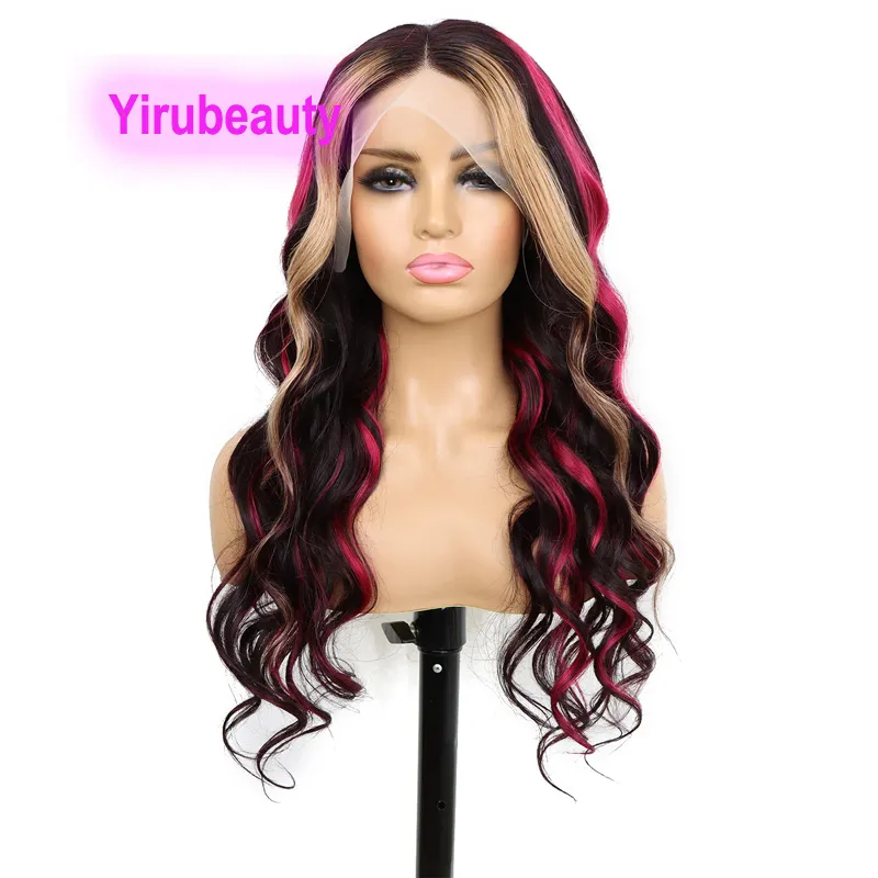 13X4 Lace Front Wig Body Wave 210% density 180% 150% Brazilian Human Hair Peruvian Malaysian Virgin Highlight Red Blonde Colored 10-30inch